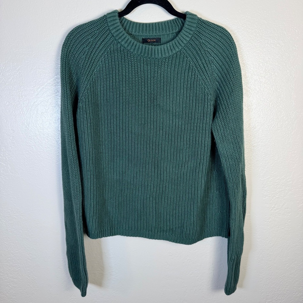 Quince Women's M Organic Cotton Fisherman Crew Sweater Big Sur Green Minimalist